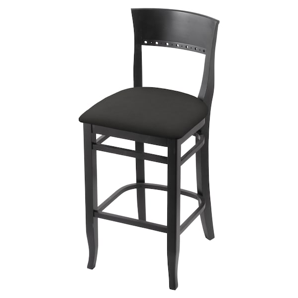 25" Counter Stool, Black Finish, Canter Iron Seat